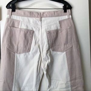 Reformation Two-Tone High-Rise Jeans in White and Pale Pink